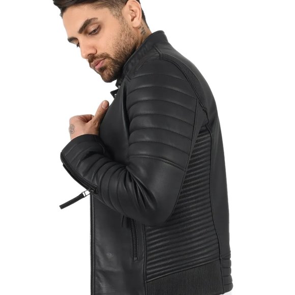 Men Brand New Leather Jacket - Lopez Black Hardware - Picture 2 of 4
